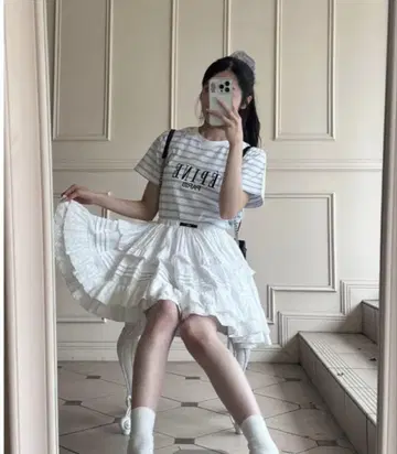 에피누 보더 티셔츠 색스 자수 로고