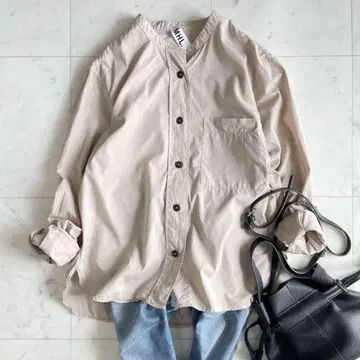 MHL. MHL 밴드 카라 긴팔 셔츠 베이지 M 새상품급