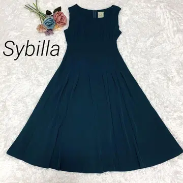시빌라 Sybilla 스퀘어 넥 턱 디테일 무릎 기장 원피스 포멀