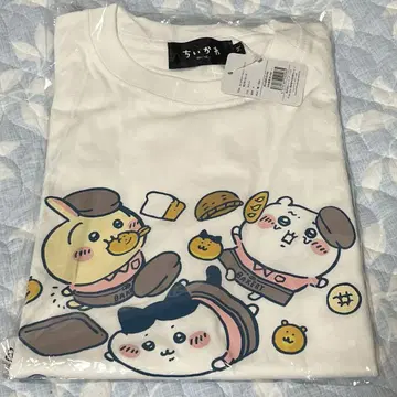 치이카와 치이카와 베이커리 티셔츠 넘어지는 트리오 화이트 M