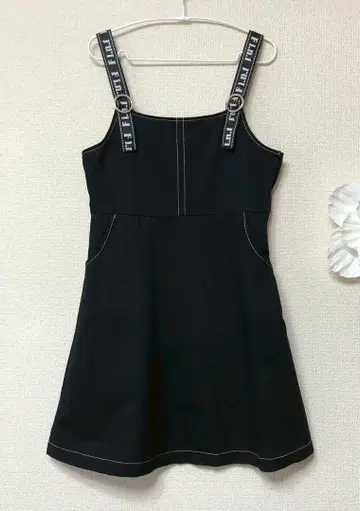 핀트 로고 어깨끈 점퍼 스커트 F 블랙 컨디션 최상