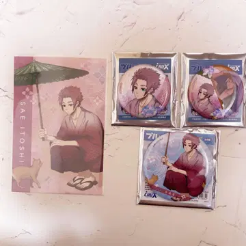 블루 록 사츠키 아마가사리 사에 특전 엽서 글리터 캔뱃지 빅 캔뱃지
