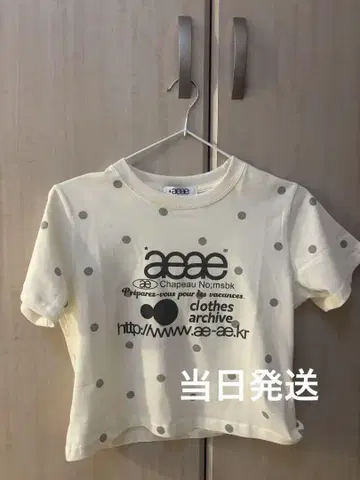 aeae 도트 무늬 치비 티셔츠 (숏 기장)