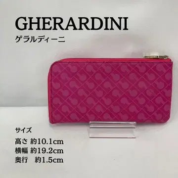 게라르디니 GHERARDINI 핑크 장지갑 대용량 L자 지퍼