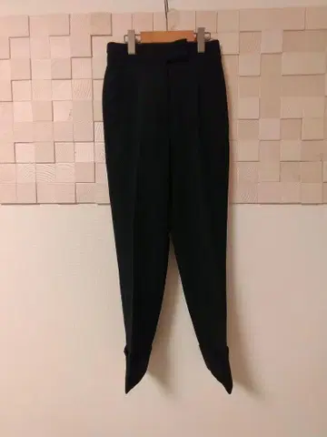 그린 라벨 밑단 W 팬츠 블랙 36