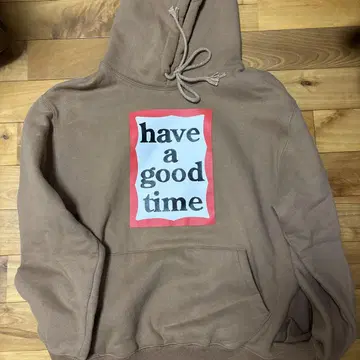 have a good time M 사이즈 브라운 후드티