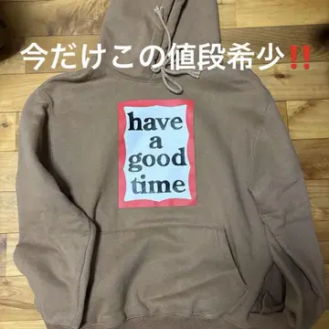 have a good time M 사이즈 브라운 후드티