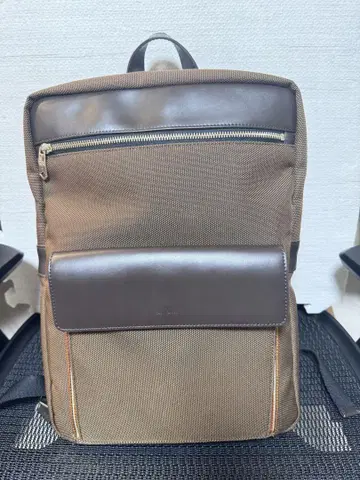 폴스미스 브라운 나일론 가죽 백팩