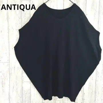 안티카 V넥 돌먼 니트 상의 [F] 블랙 ANTIQUA