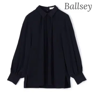 새상품 Ballsey 보르지 클리어 데신 컬러 블라우스 네이비 36