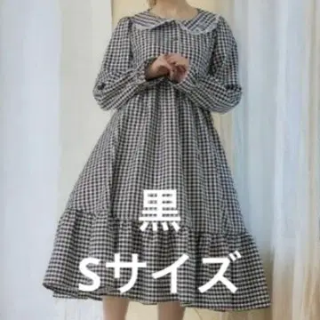 시마무라 호시나 사쿠라코 깅엄 체크 플레어 원피스