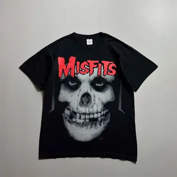 00s Misfits 미스핏츠 스컬 프린트 티셔츠 블랙