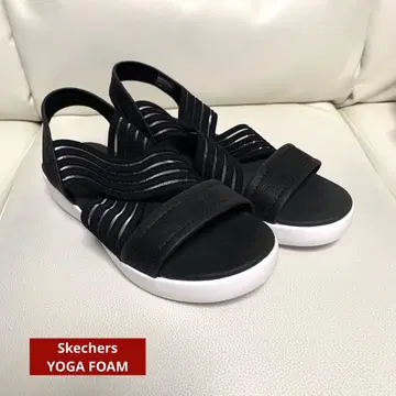 미사용 Skechers YOGA FOAM 24cm 샌들 블랙