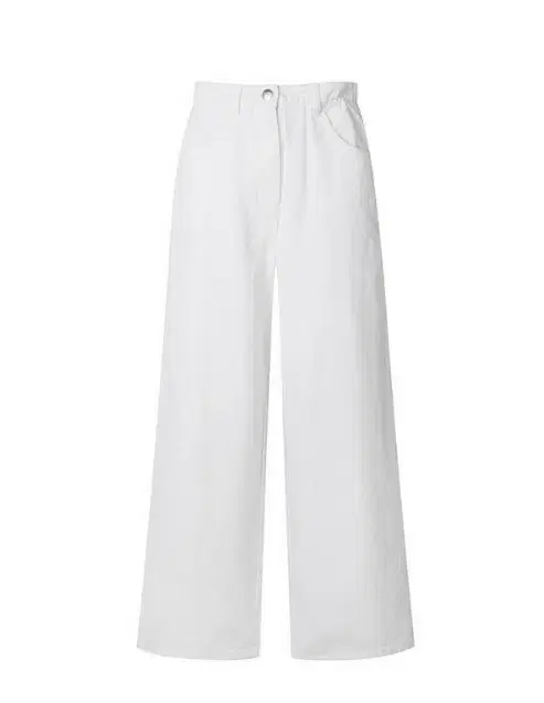 DEWL Waist Banding Wide White Denim Pants, Size 55