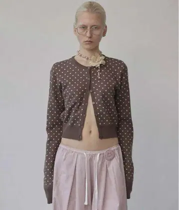 SCULPTOR 스컬프터 도트 가디건 브라운 S