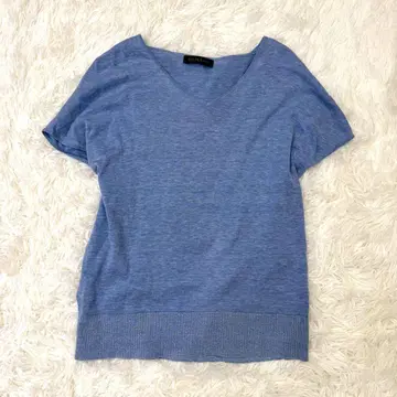 DAMAcollection 실크 상의 라메 V넥