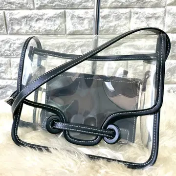 새상품급 VASIC 바직 시티 클리어 숄더 백 비닐