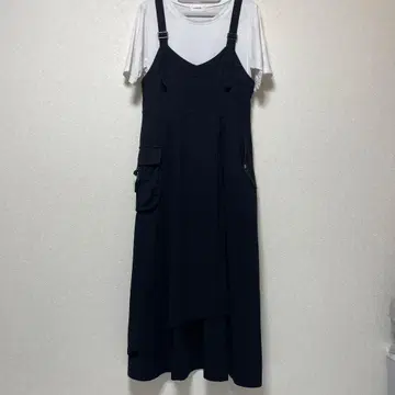 LASUD 네이비 살로펫 원피스 반팔