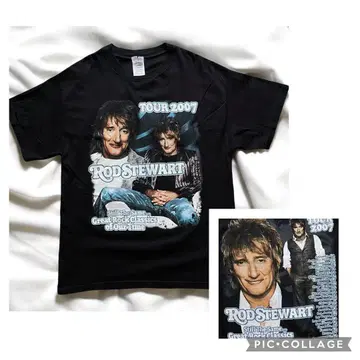 새상품급 00s 로드 스튜어트 밴딩 티셔츠 2007 뮤직 블랙