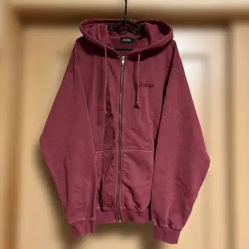 XLARGE 버건디 지퍼 후드티 L