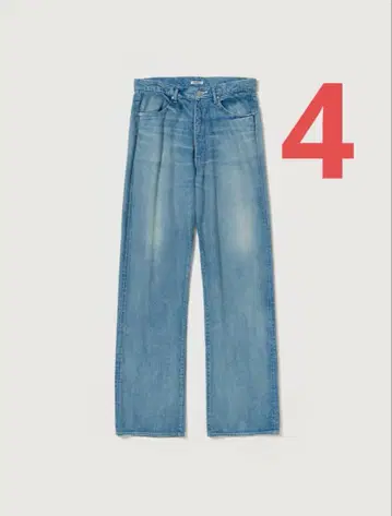 오라리 SELVEDGE FADED LIGHT DENIM PANTS