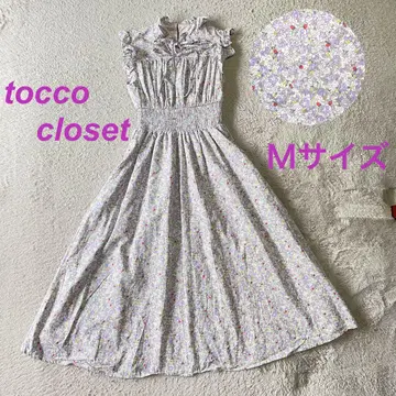 tocco closet 허리 셔링 원피스 리본 꽃무늬 딸기 무늬
