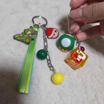 요시 카트 참과 버섯 스트랩 3개 세트