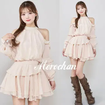 다리치 Darich 볼륨 쉬폰 미니 원피스 핑크