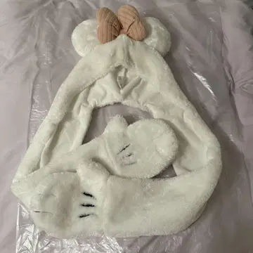 도쿄 디즈니 리조트 귀가 달린 머플러 화이트 미니