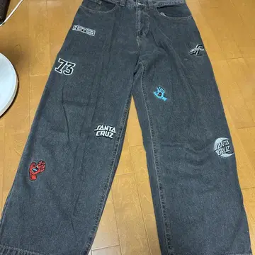 SANTA CRUZ 자수 장식 와이드 팬츠 L