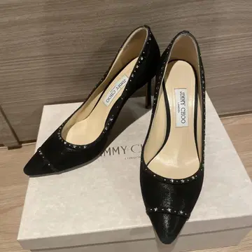 JIMMY CHOO 블랙 스터드 하이힐