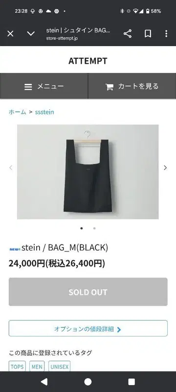 stein BAG_M 블랙 토트백