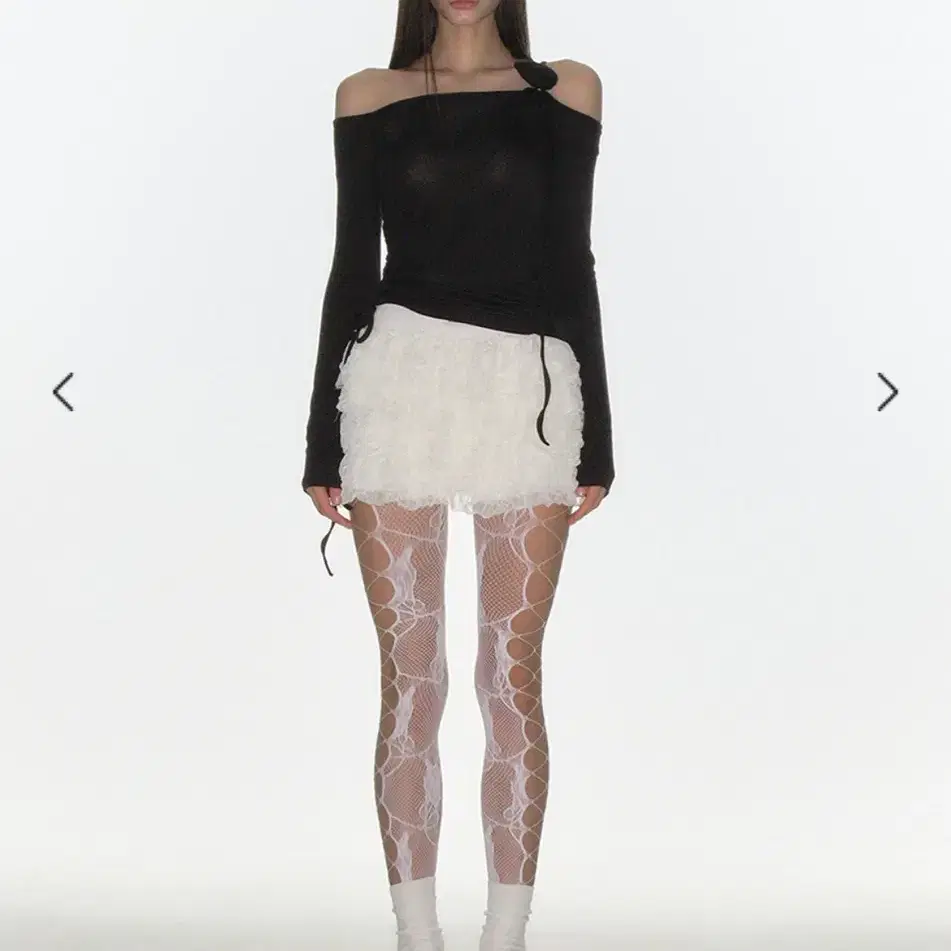 Crank Rose Off-Shoulder + Frill Cancan Mini Skirt Set