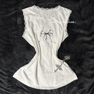 coquette 발레 코어 페어리 그런지 슬리브리스 레이스 리본