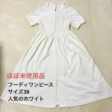 레지나리스 스크래치 플레어 롱 원피스 후디 원피스 화이트 사이즈 38