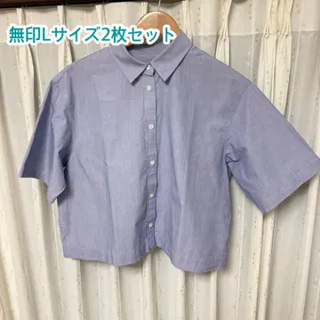 무인양품 반팔 셔츠 여성 냉감 브로드 레귤러 카라 반팔 셔츠 L 사이즈