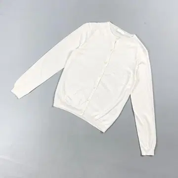 새상품급 보르지 코튼 크루넥 가디건 화이트 사이즈 S*CD1087