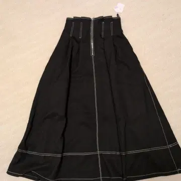 플레어 스커트 블랙 지퍼