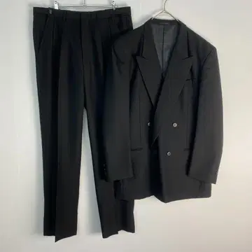 블랙 포멀 검정 블랙 더블 브레스트 초대형 사이즈 185cm