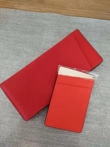 슬림 지갑 장지갑 가죽 빨간색 레드 여성용