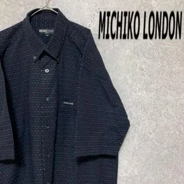 90S 미치코 런던 반팔 올 패턴 셔츠 구제 의류 남성용 M 개성파