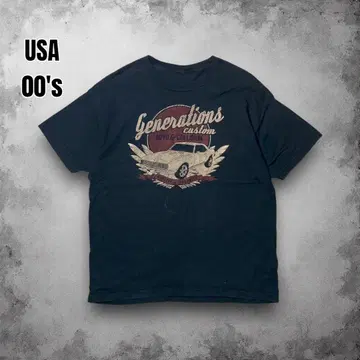 00s USA 기업 로고 빈티지 프린트 티셔츠 오버 사이즈