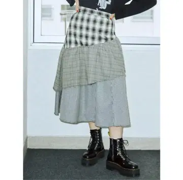 jouetie 클레이지 티어드 스커트 그레이