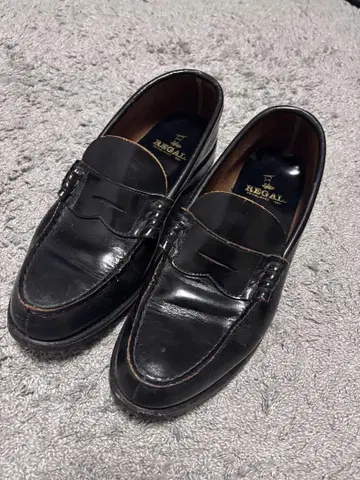 REGAL 블랙 로퍼 가죽 26cm