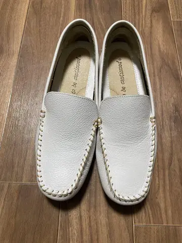 화이트 가죽 모카신 미사용품