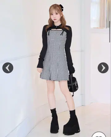 깅엄 체크 원피스