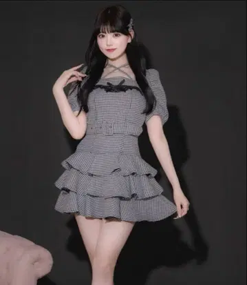 pium 티어드 프릴 미니 원피스