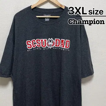 챔피온 티셔츠 3XL 다크 그레이 칼리지 울프 USA 구제 의류