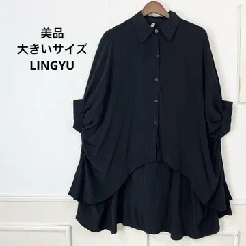 20 새상품급 빅 사이즈 LINGYU 블랙 셔츠
