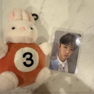 토끼 봉제 인형 키링 스넛 EVNNE 보이플라 트레이딩 카드